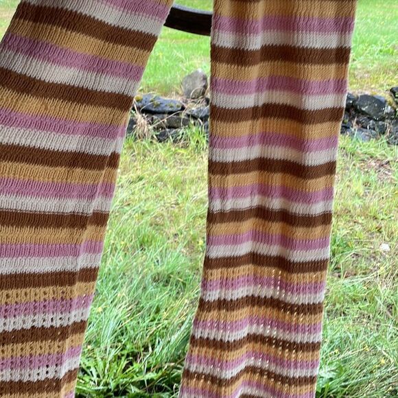 NWT L* Space Turn the tide brown and pink and white and yellow knitted pants - Picture 9 of 13